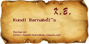Kundl Barnabás névjegykártya